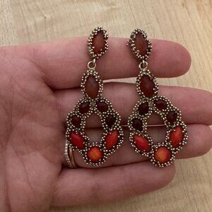 Kendra Scott Red and Gold statement earrings